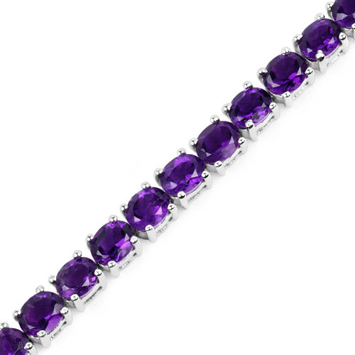 12.58 Carat Genuine Amethyst .925 Sterling Silver Bracelet - imagen 6 de 6