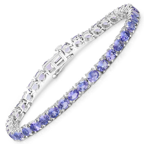 12.21 Carat Genuine Tanzanite .925 Sterling Silver Bracelet - изображение 6 из 9