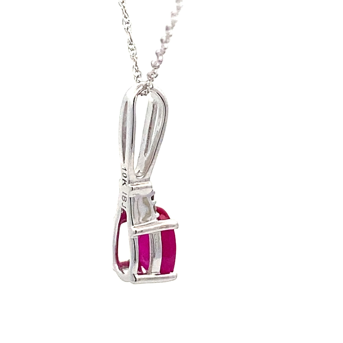 Colgantes de moda de oro blanco de 10 qt con rubí y diamante de 0,02 ct
