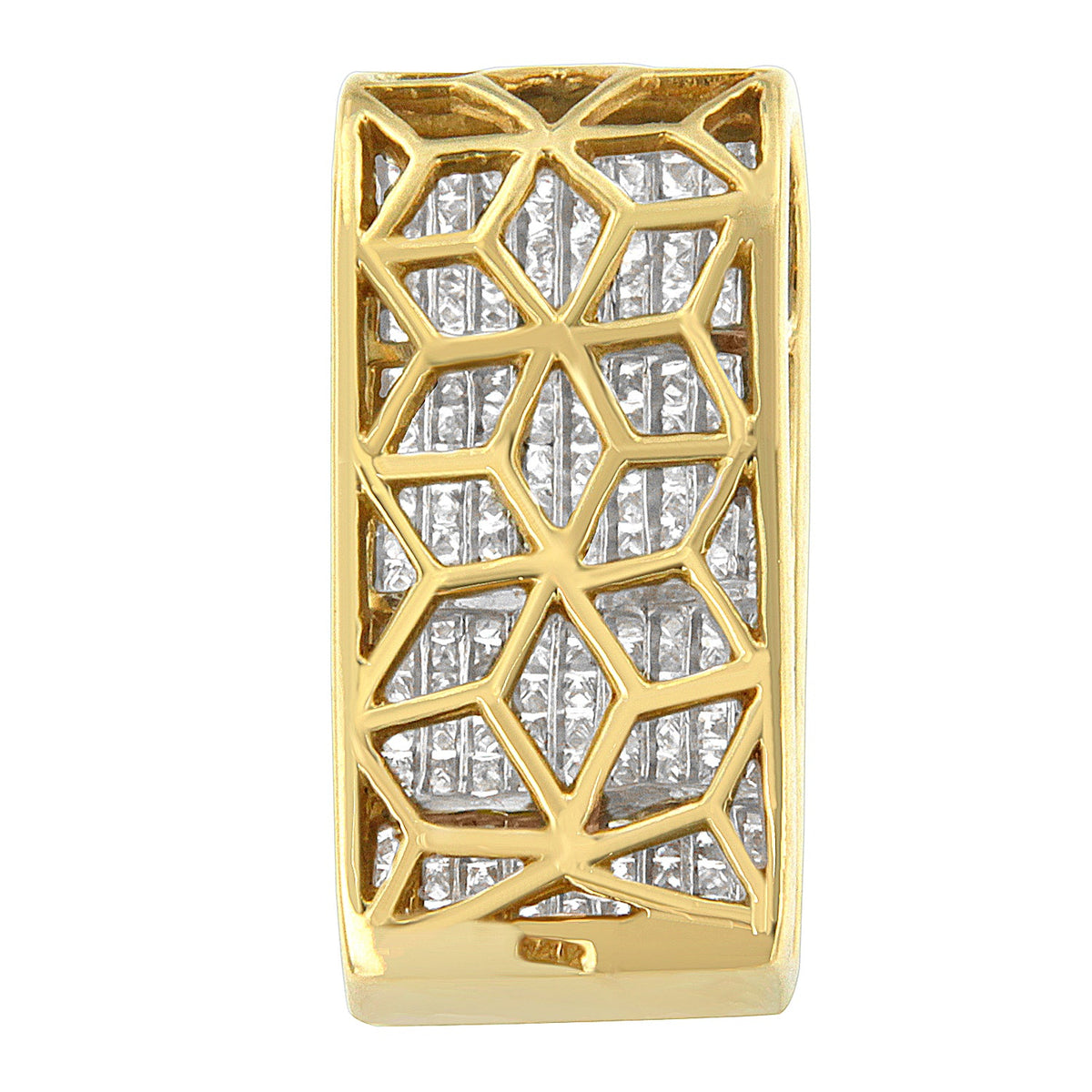 Collar con colgante de oro amarillo de 14 quilates con diamantes talla princesa (2 5/8 cttw, color H-I, claridad SI2-I1)