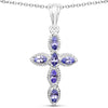 0.84 Carat Genuine Tanzanite .925 Sterling Silver Pendant