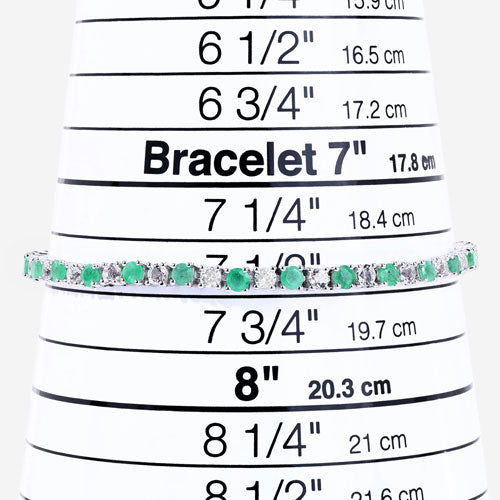 Pulsera de plata de ley .925 con esmeralda genuina de 5.77 quilates y topacio blanco