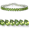 19.35 Carat Genuine Peridot .925 Sterling Silver Bracelet