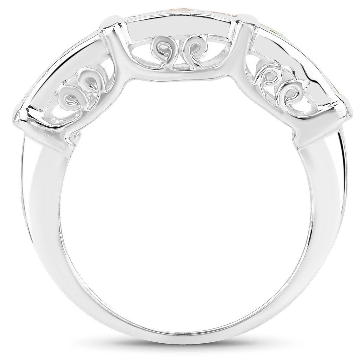 Anillo de plata de ley 925 con zafiro multicolor auténtico de 1,08 quilates