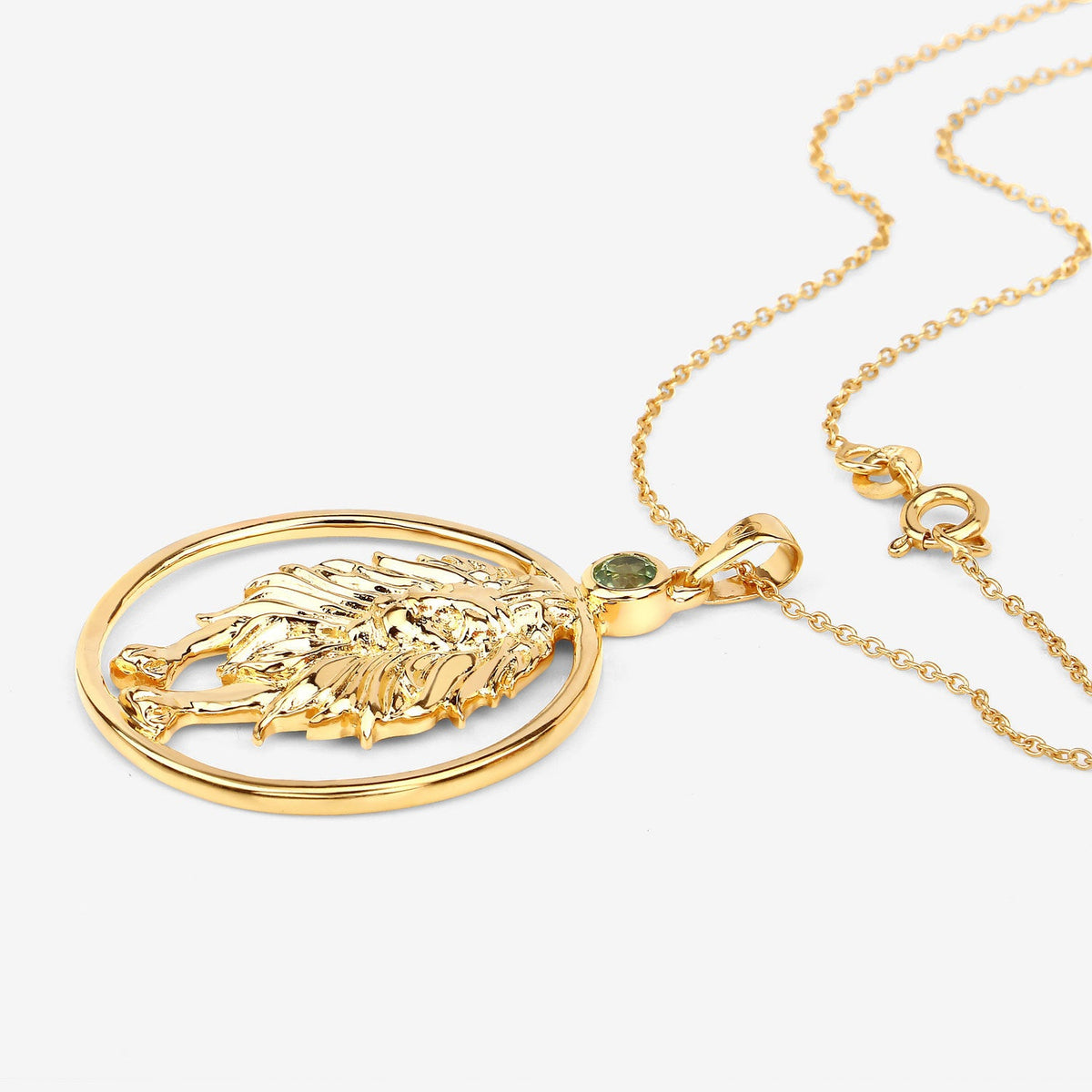 Colgante de plata de ley .925 con peridoto auténtico de 0,24 quilates