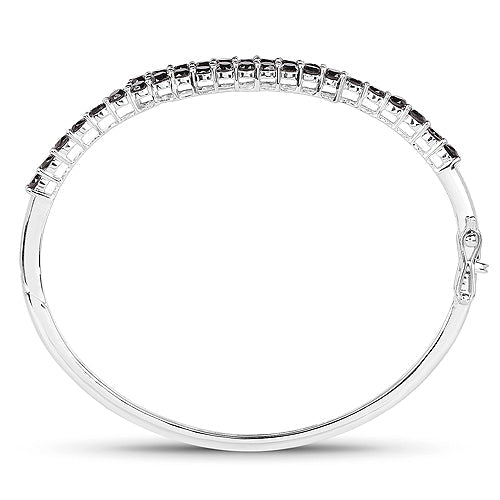 Brazalete de Plata Fina .925 con Diamante Negro Genuino de 4.00 Quilates