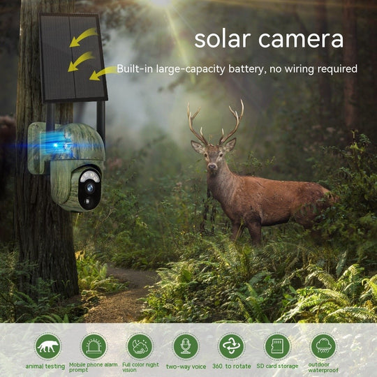 4G Wireless HD Trail Cam Solar Charged - Battery Powered with Full-Color Night Vision