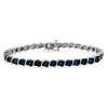 .925 Sterling Silver 1/10 Cttw Miracle-Set Treated Blue Color Diamond Miracle Plate 