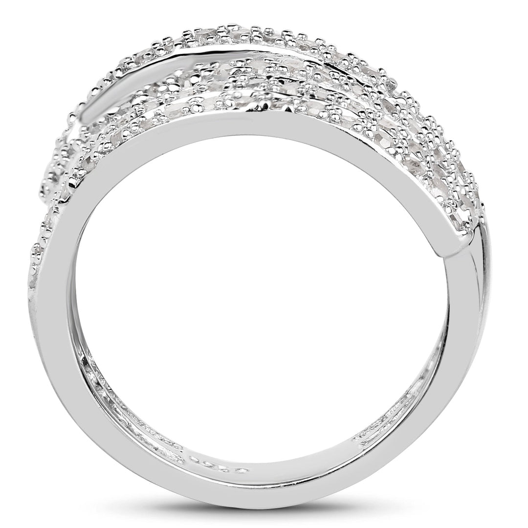 0.83 Carat Genuine White Diamond .925 Sterling Silver Ring