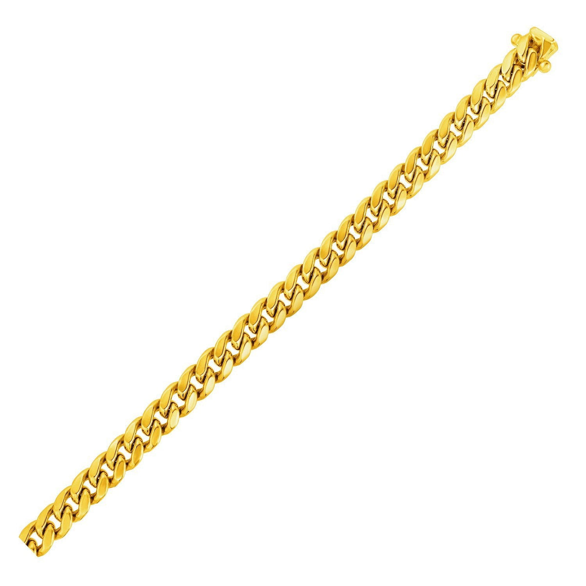 Cadena cubana Miami semirrígida de oro amarillo de 10k y 6,15 mm