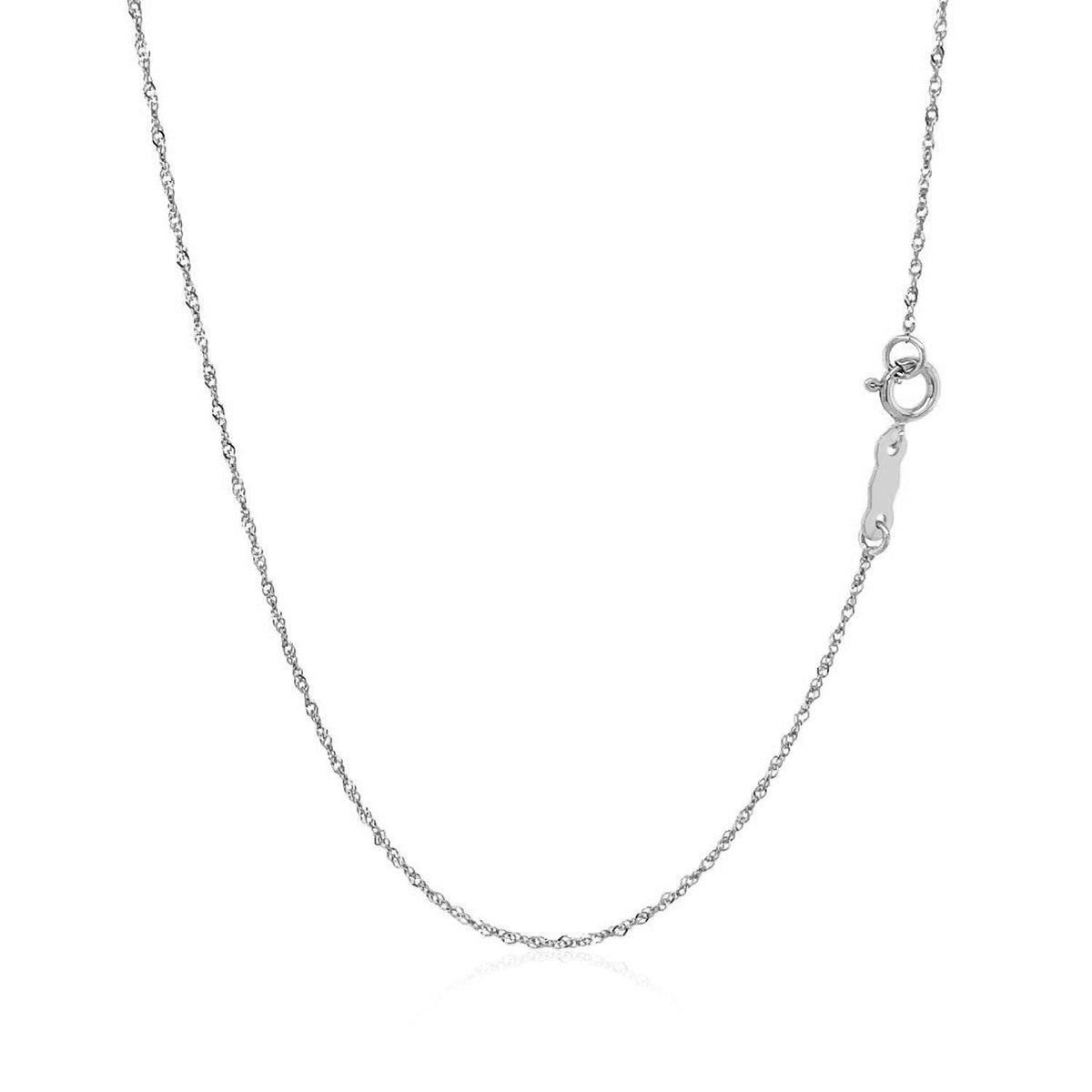 Cadena Singapur de oro blanco de 14k de 0.8mm