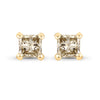 0.31 Carat Genuine Champagne Diamond 14K Yellow Gold Earrings (I1-I2)