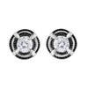 Black Rhodium Plated .925 Sterling Silver Round 1-1/2 cttw Diamond Double Halo 4-Prong Solitaire Milgrain Stud Earrings (H-I Color, I2-I3 Clarity)