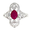 Natural 1.05ct Ruby Diamond Ring 10KT White Gold