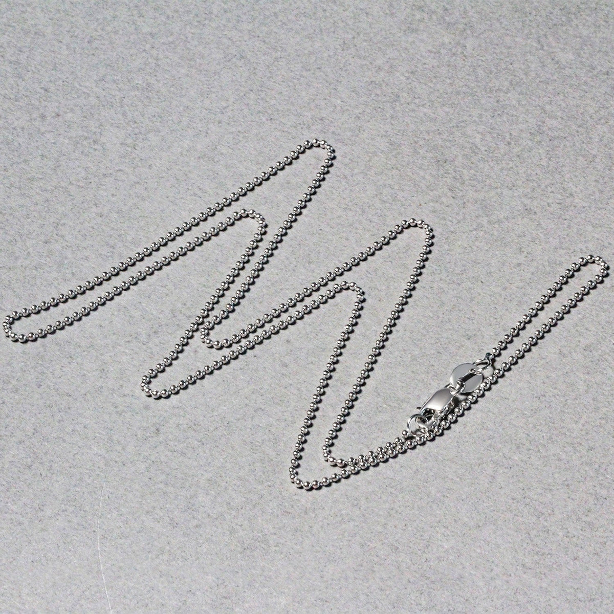 Cadena de bolas de oro blanco de 14k de 1.0mm