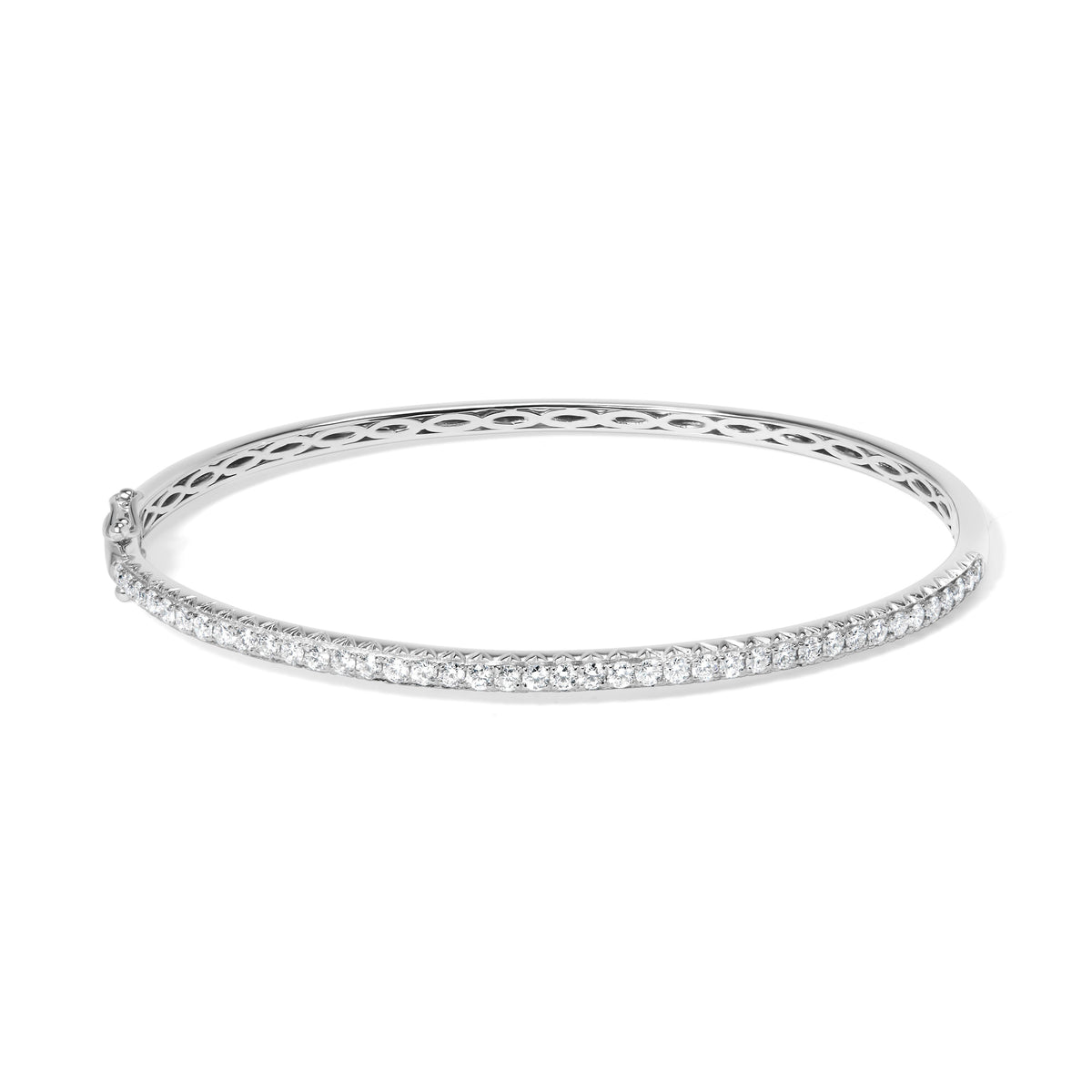 Pulsera de oro rosa de 14K con diamantes (1,00 Cttw, color G-H, claridad SI2-I1) de media eternidad - 7 pulgadas