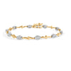 10K White and Yellow Gold 1.00 Cttw Diamond Oval Shaped Cluster Link  Bracelet (I-J Color, SI2-I1 Clarity) - 7