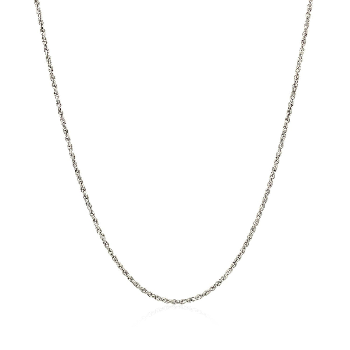 Cadena de cuerda ajustable de oro blanco de 14k 1.0mm