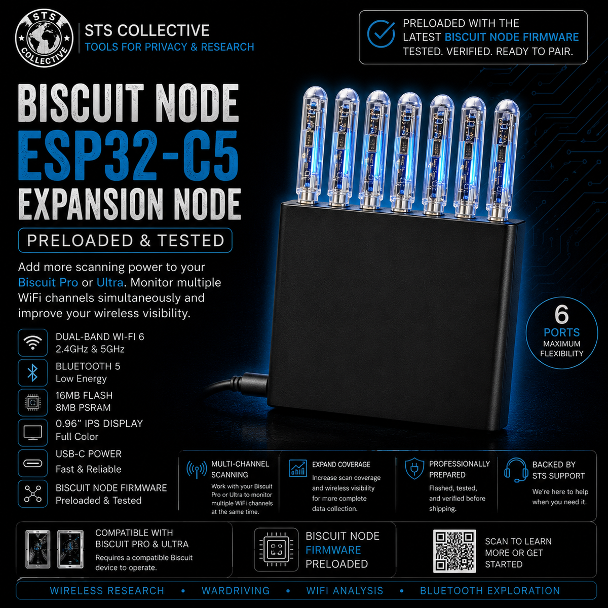 Biscuit ESP32-C5 Expansion Node | Preloaded & Tested | STS Collective
