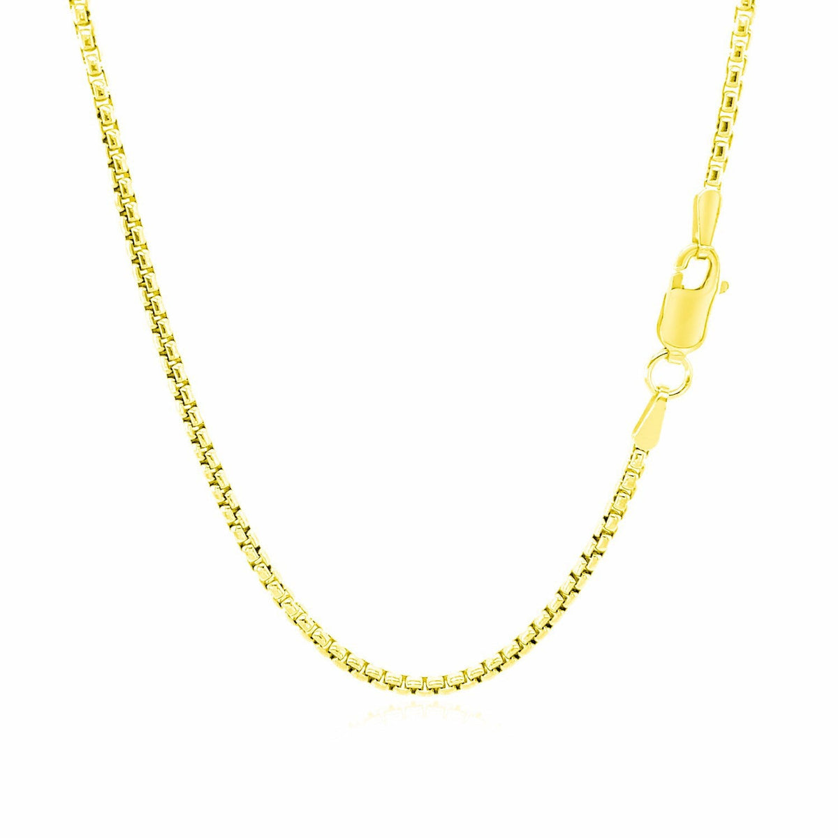 Cadena de caja redonda de oro amarillo de 14k y 1.7mm