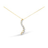 AGS Certified 14k Yellow Gold 3.0 Cttw Baguette and Brilliant Round-Cut Diamond Journey 18
