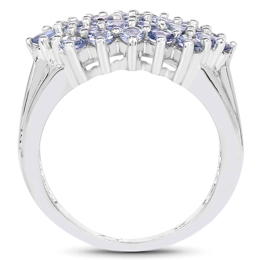2.03 Carat Genuine Tanzanite .925 Sterling Silver Ring