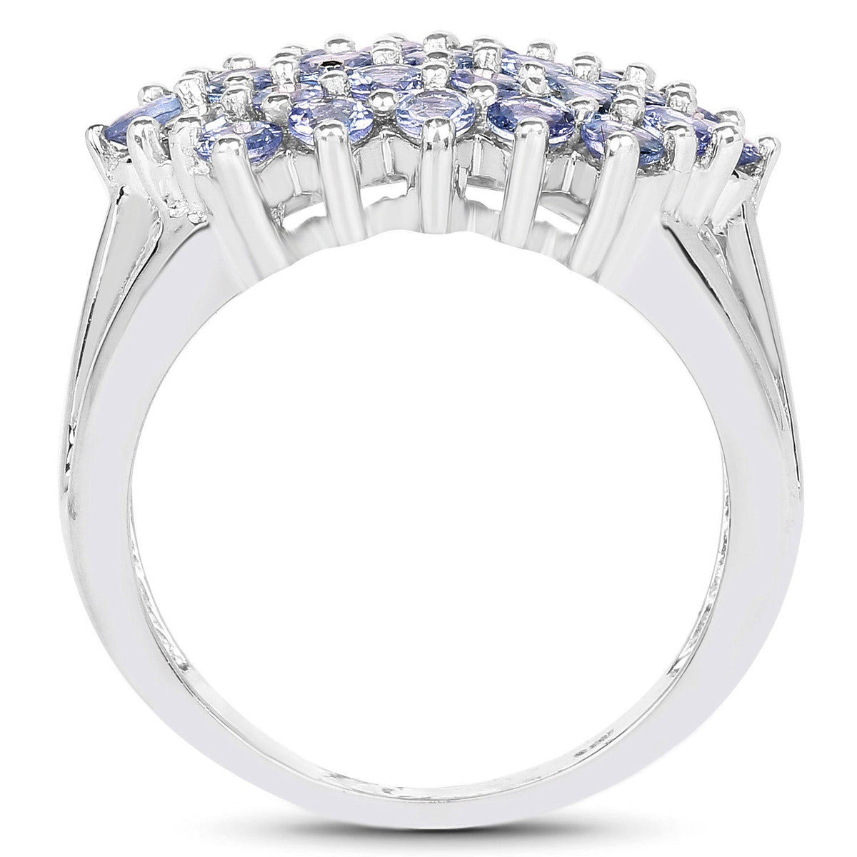 Anillo de plata de ley .925 con tanzanita genuina de 2.03 quilates