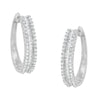 Pendientes de aro de oro blanco de 10K con diamantes (3/4 cttw, color I-J, claridad I2-I3)