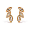 10K Yellow Gold 1/10 Cttw Diamond Triple Leaf Stud Earring (H-I Color, I1-I2 Clarity)