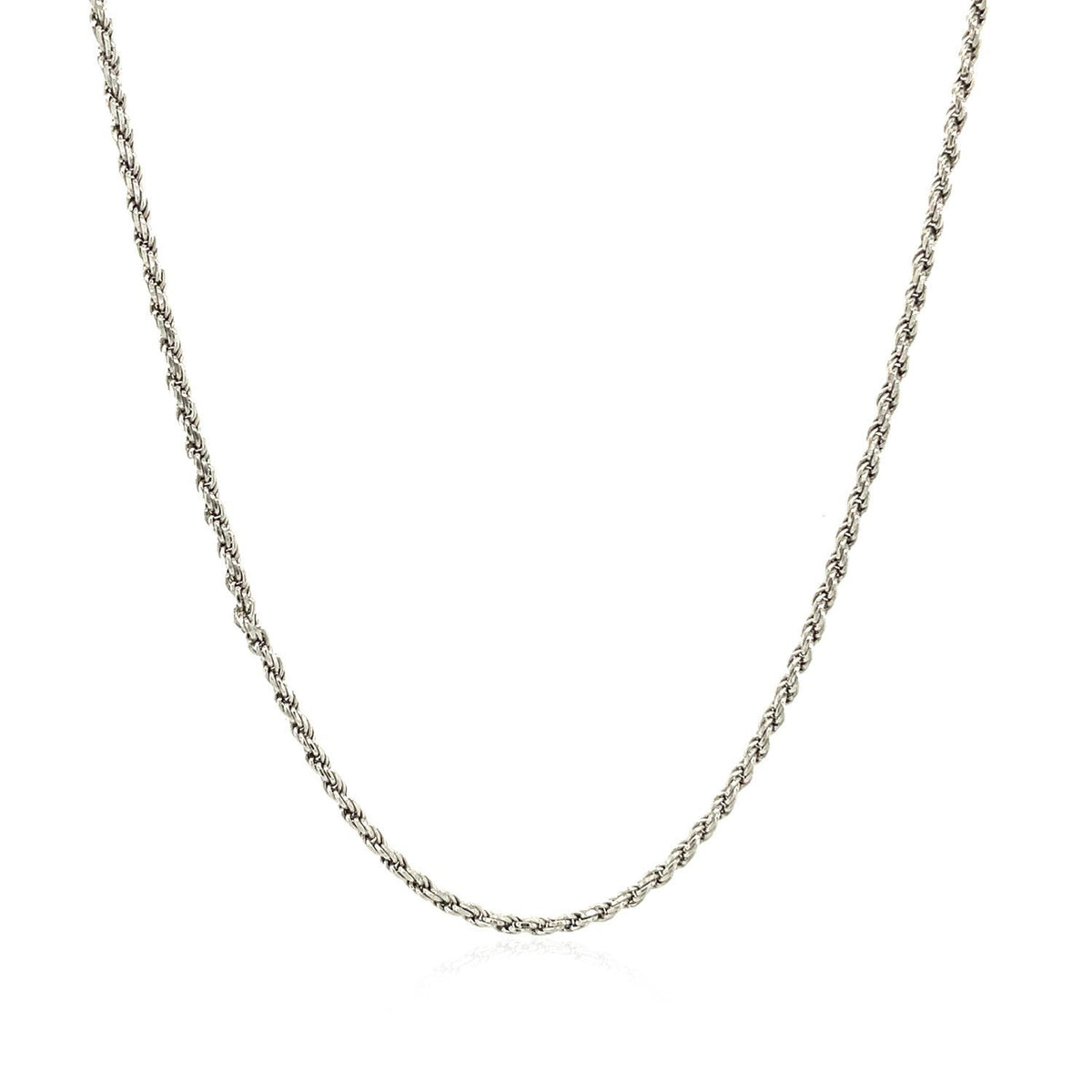 Cadena estilo cuerda de plata de ley de 1,4 mm con corte de diamante