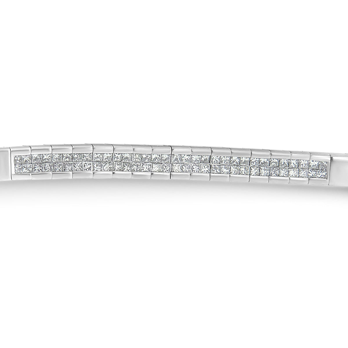 Pulsera de oro blanco de 14 quilates con diamantes talla princesa (1,00 quilates en total, color H-I, claridad SI1-SI2)