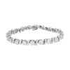 14K White Gold 5 1/4 cttw Diamond S-Link Floral Cluster Tennis Bracelet (I-J Clarity, SI2-I1 Color) - Size 7