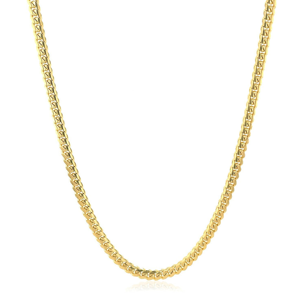 2.6mm 14k Yellow Gold Classic Solid Miami Cuban Chain
