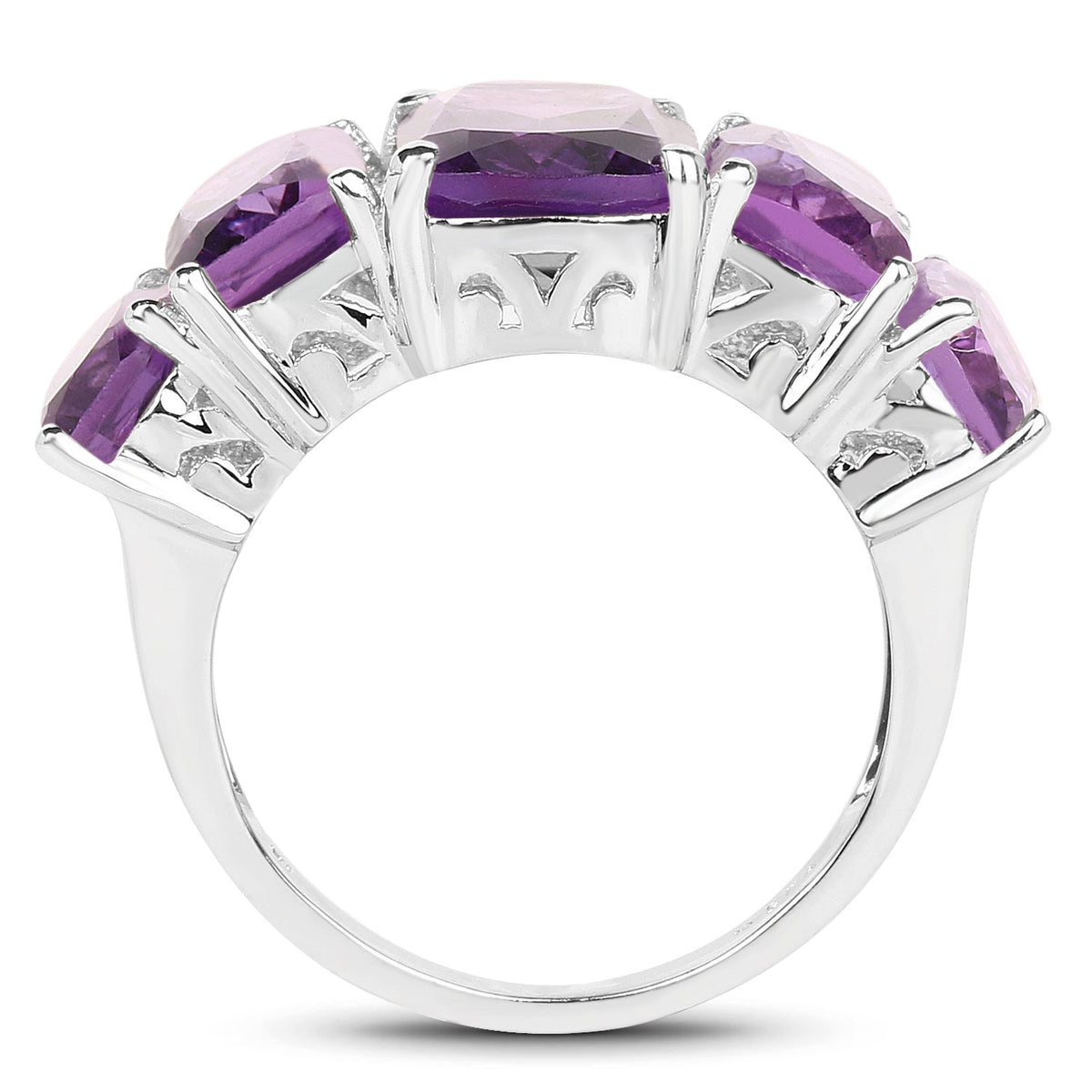 Anillo de Plata de Ley .925 con Amatista Genuina de 11.10 Quilates