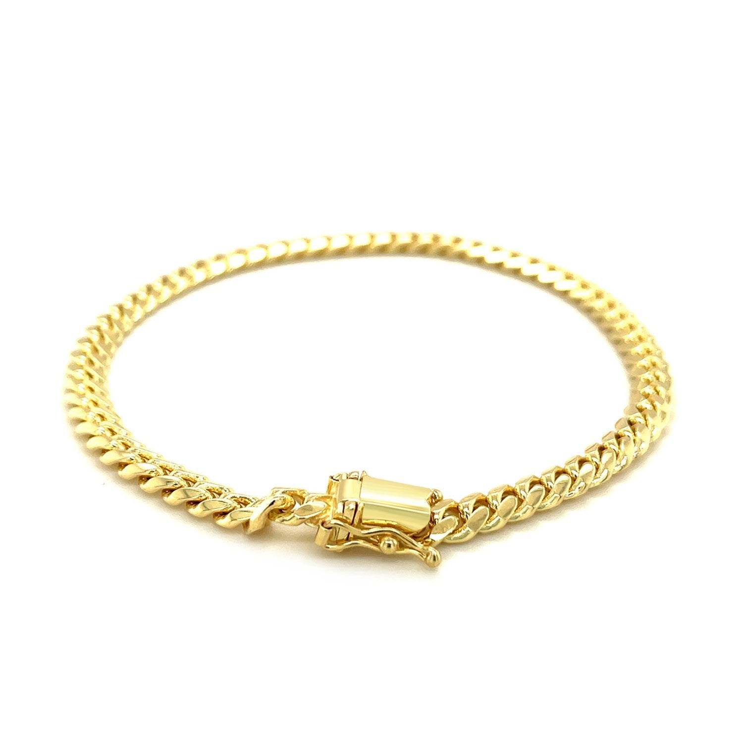 Pulsera Sólida Clásica Cubana de Miami de Oro Amarillo de 10k (4.90 mm)