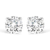Pendientes de plata de ley .925 con 1/2 quilate total de diamantes cultivados en laboratorio redondos de talla brillante, clásicos de 4 puntas (Color F-G, Claridad VS1-VS2)