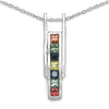 1.05 Carat Genuine Multi Sapphire .925 Sterling Silver Pendant