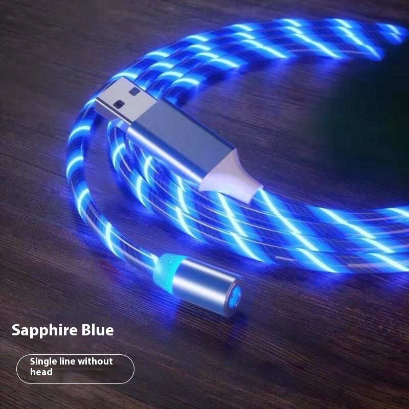 Streamer Magnetic LED Fast-Charge Cable – 3-in-1 USB-C • Micro-USB • Lightning with Colorful LED Glow (1 m / 2 m)