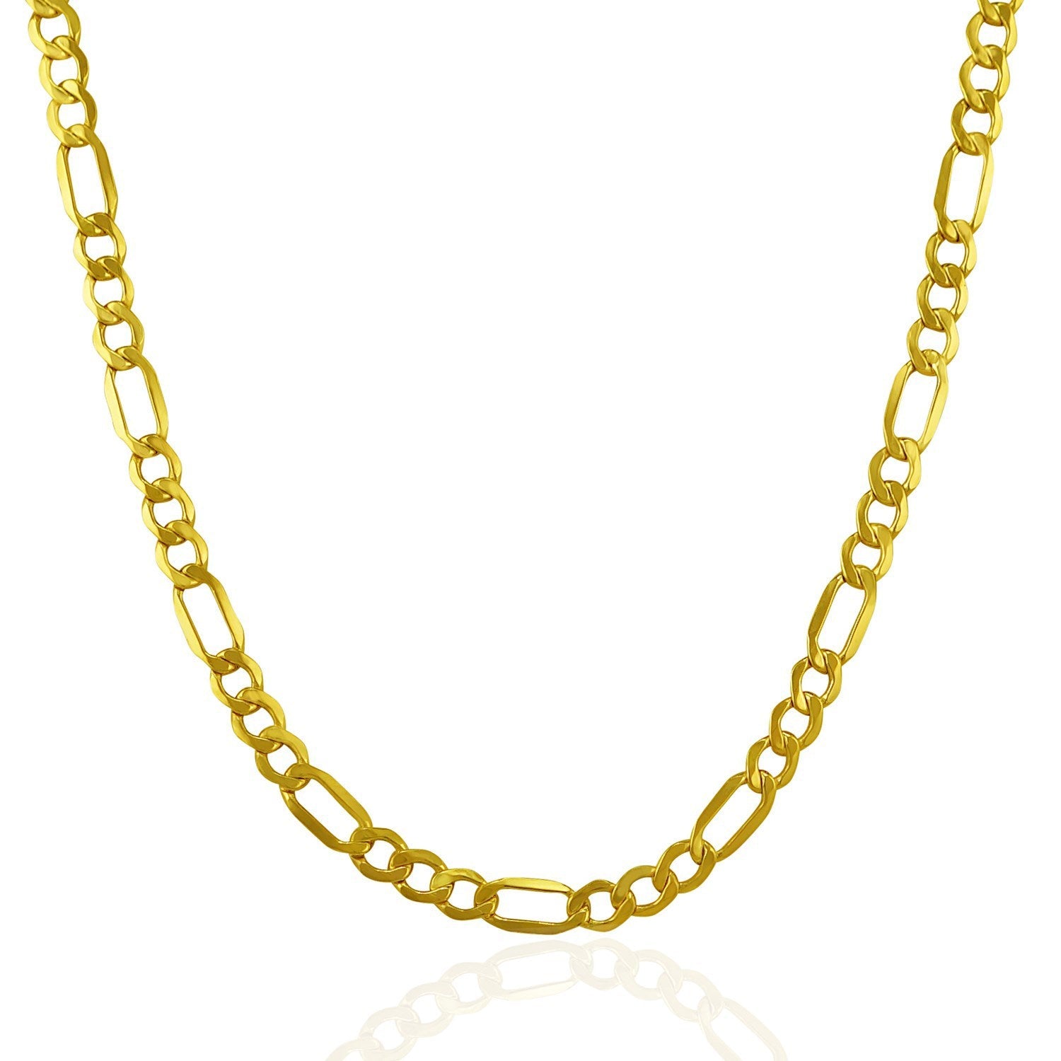 Cadena Fígaro de oro amarillo de 10k de 4.6mm, ligera