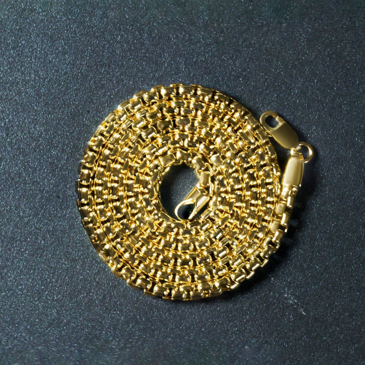 Cadena redonda de oro amarillo de 14k de 3,4 mm