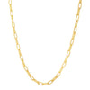 14k Yellow Gold Diamante Paperclip Chain Necklace (4.00 mm)
