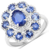 2.47 Carat Genuine Kyanite & White Topaz .925 Sterling Silver Ring