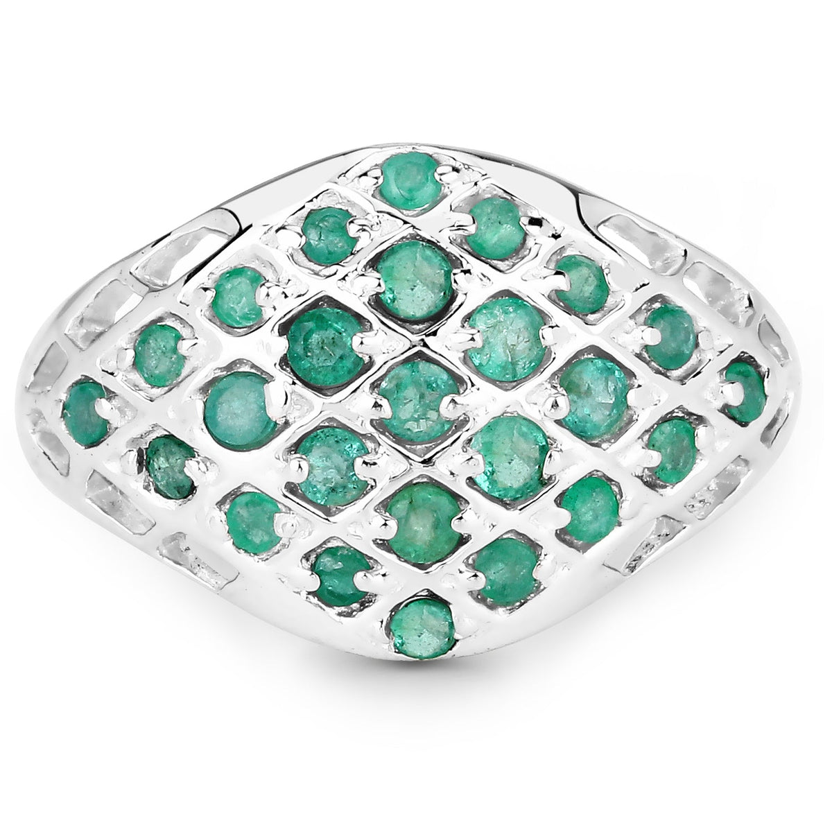 Anillo de plata de ley .925 con esmeralda auténtica de 0.90 quilates
