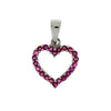 Natural .37ct Ruby Heart Love Pendant 10KT White Gold