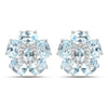 18K White Gold Plated 10.48 Carat Genuine Blue Topaz and White Topaz .925 Sterling Silver Earrings