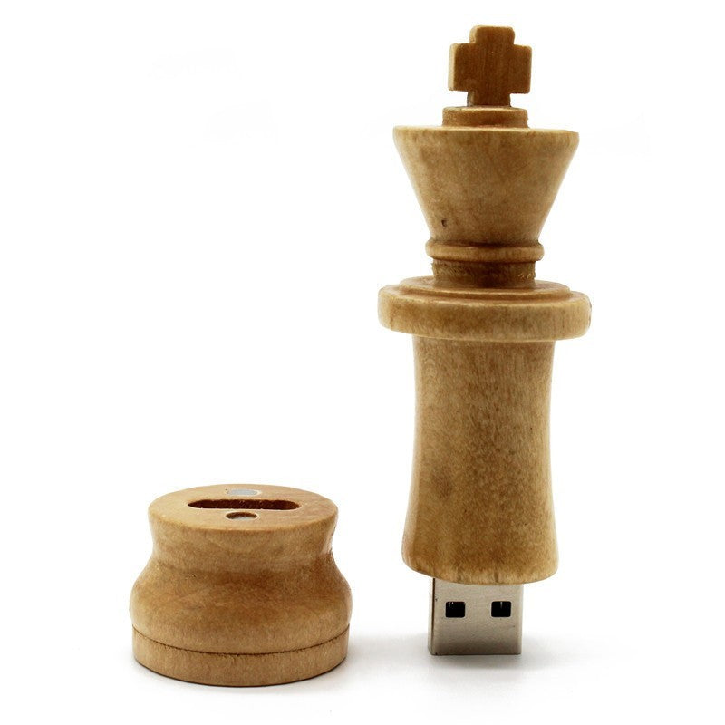 Wooden Chess Pen Drive King Usb  Drive Wood Memory Stic