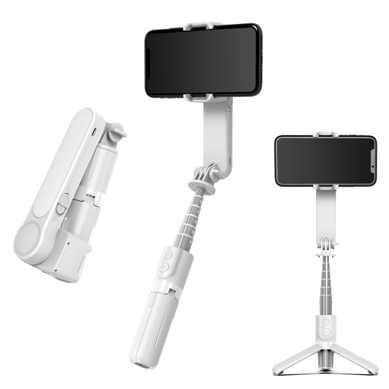 3-in-1 Phone Camera Stabilizer Gimbal - Selfie Stick - Built-in Tripod with Fill Light