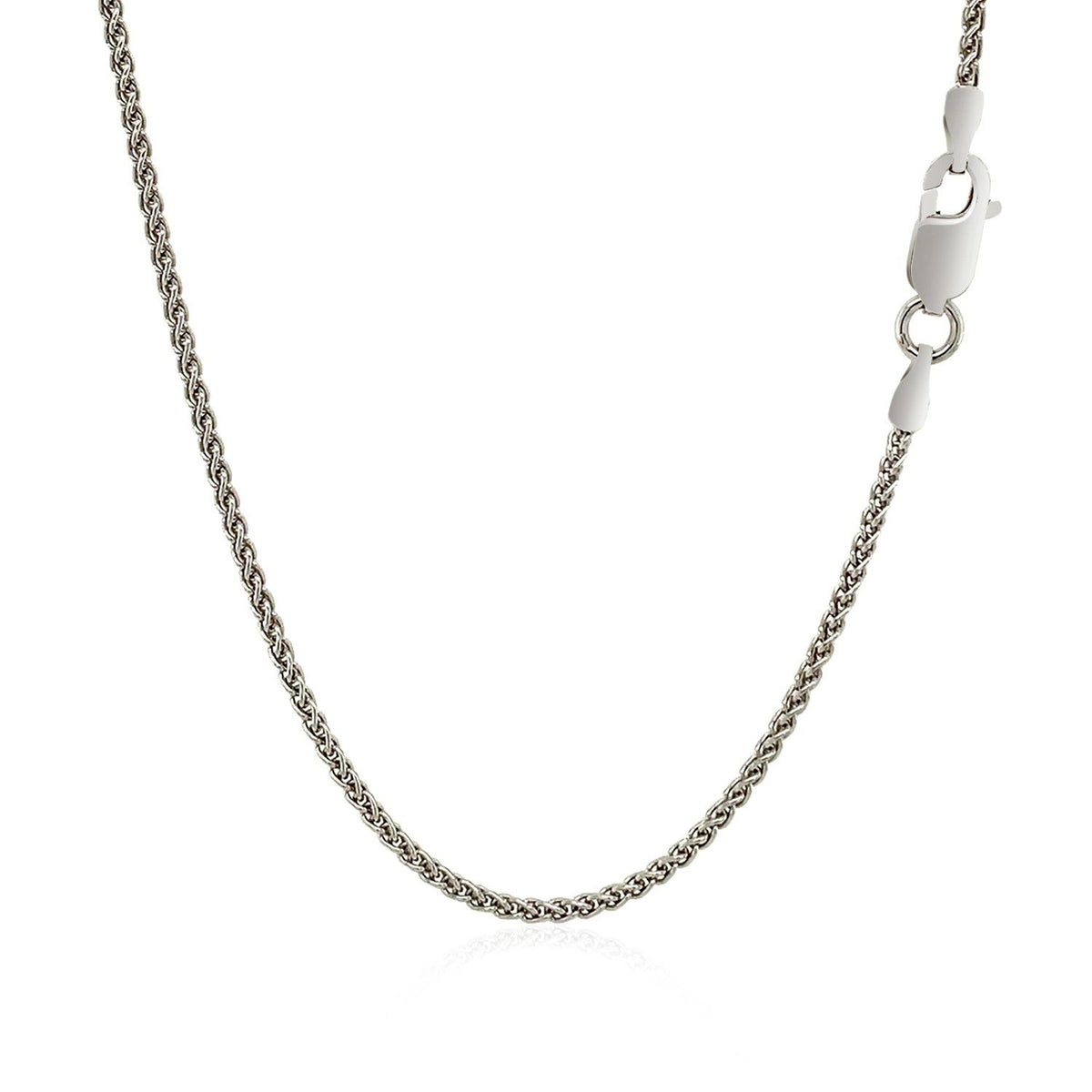 Cadena de Trigo de Plata de Ley Rodiada de 1.3mm