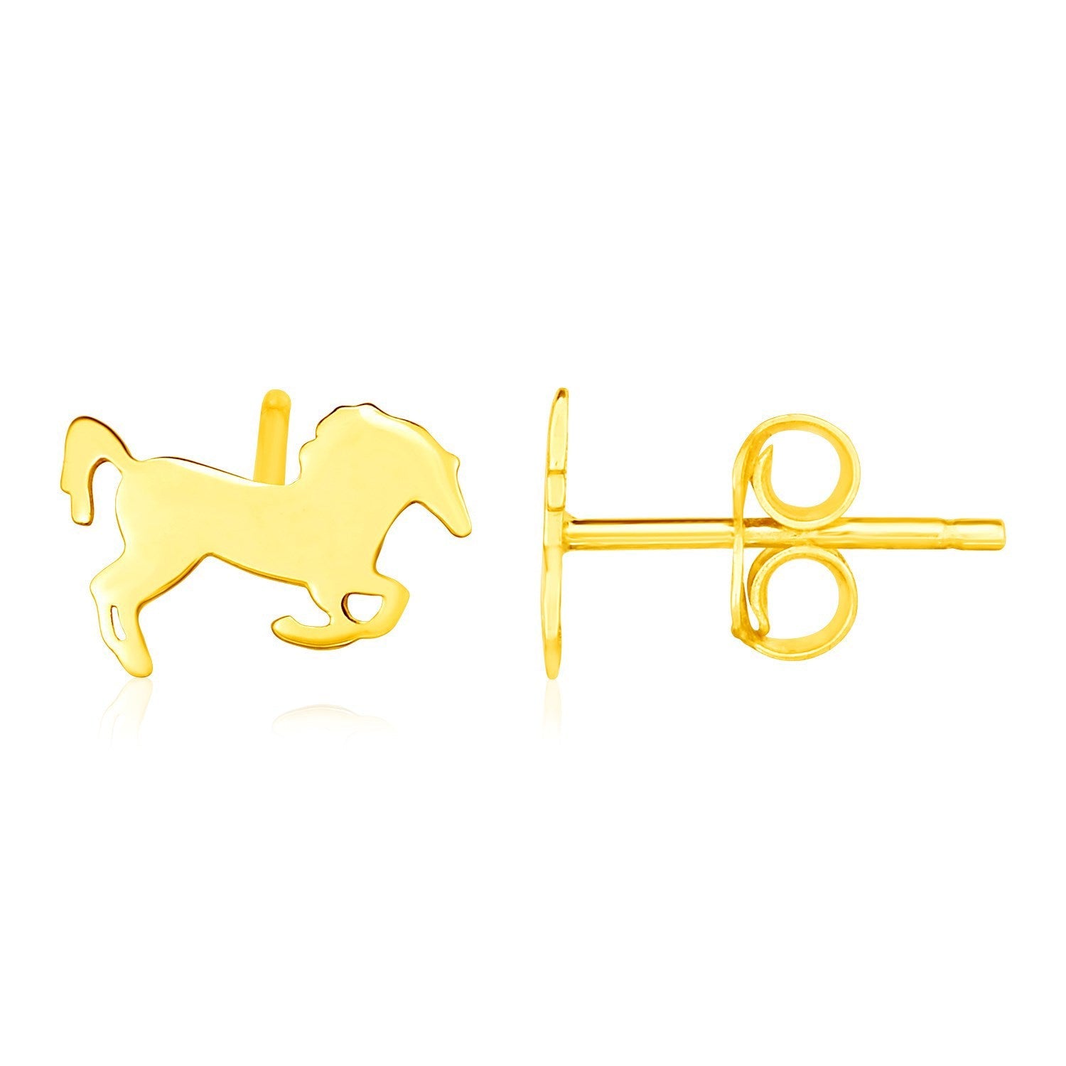 Pendientes de Caballo de Oro Amarillo de 14K