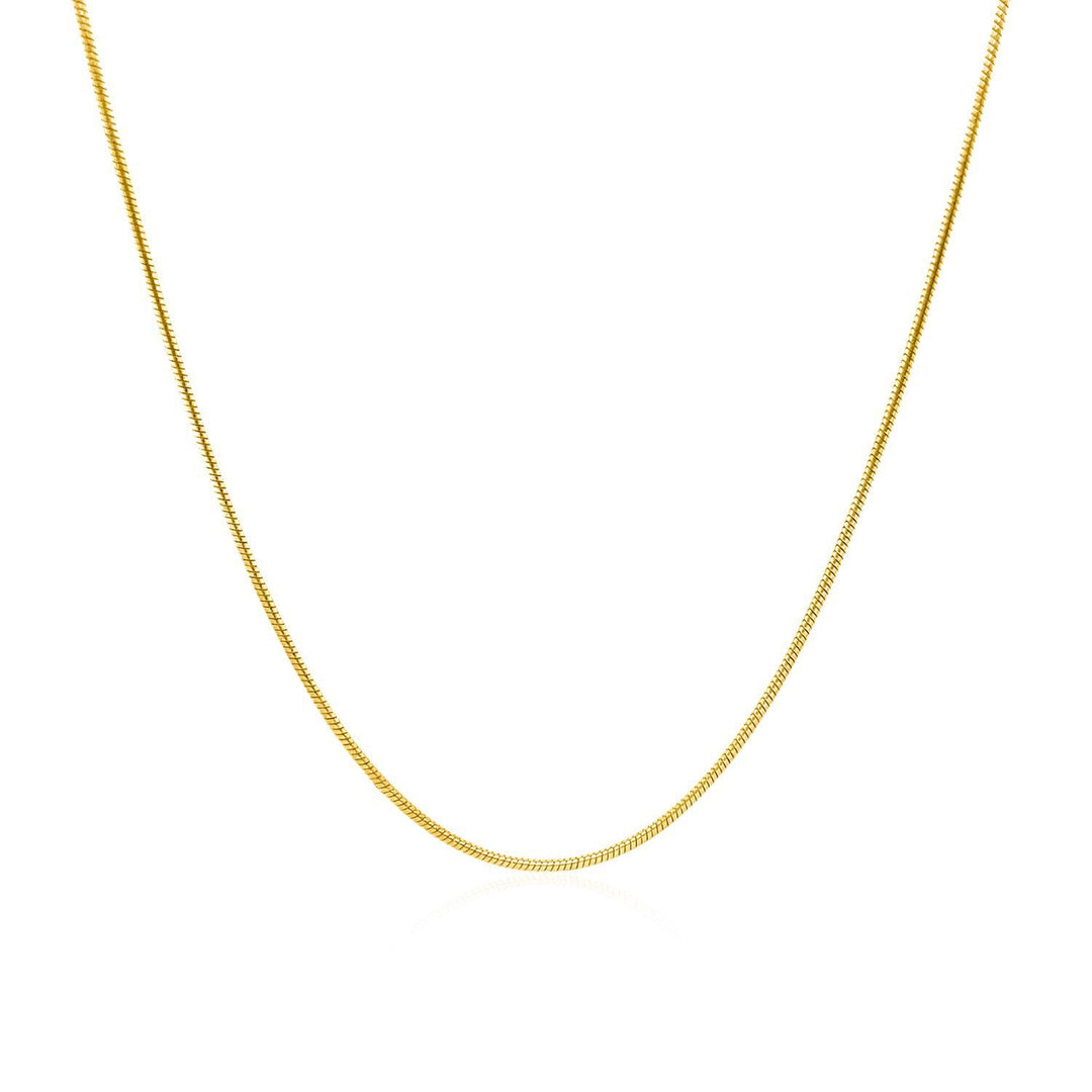 14k Yellow Gold Round Snake Chain 0.9mm
